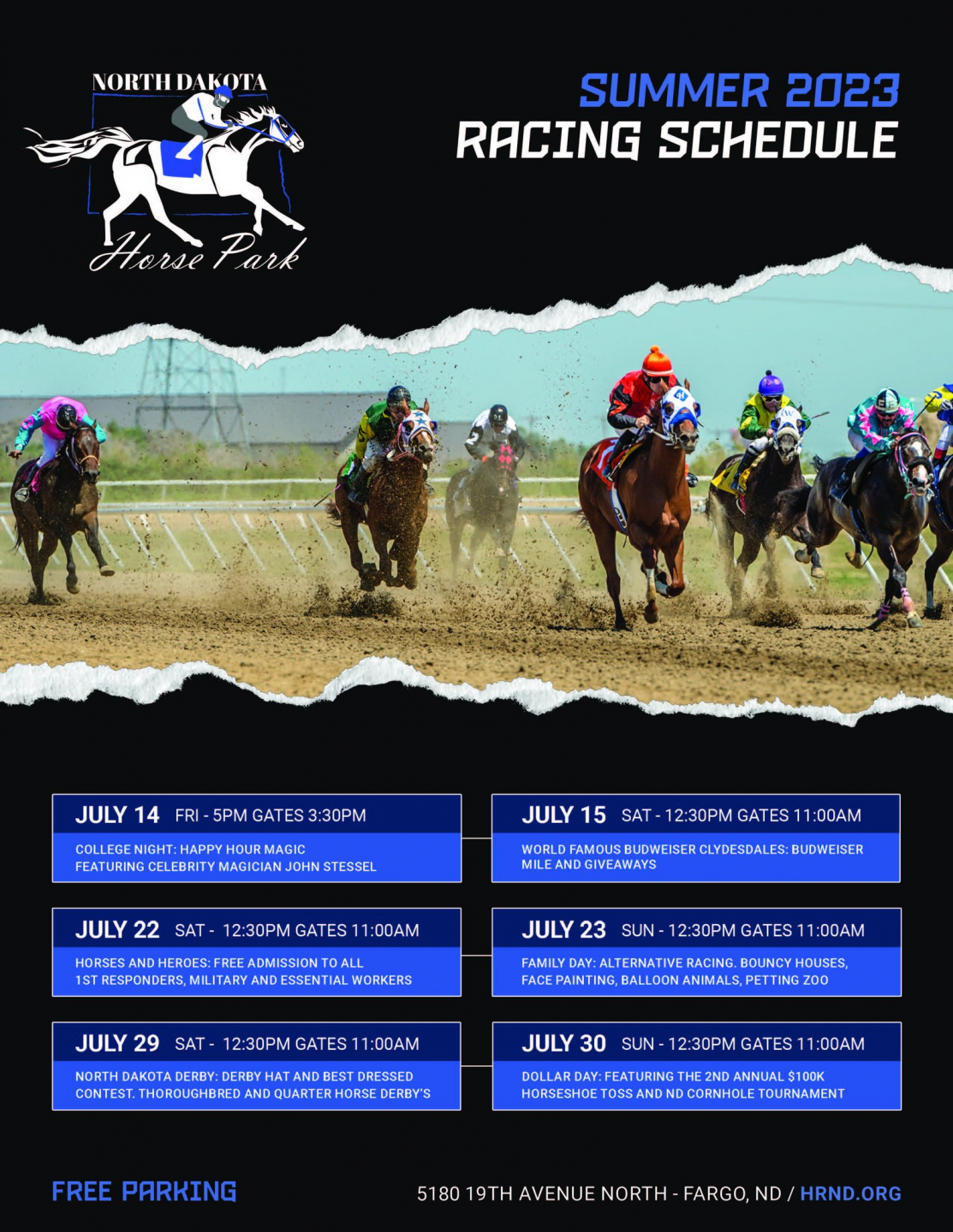 North Dakota Horse Park Schedule 2023 Racing Commission, North Dakota